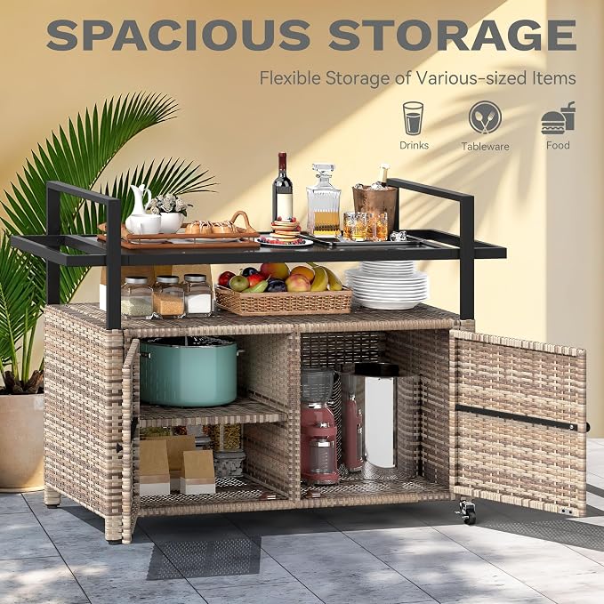 DWVO XL Outdoor Storage Cabinet, Patio Storage Table - Image 4