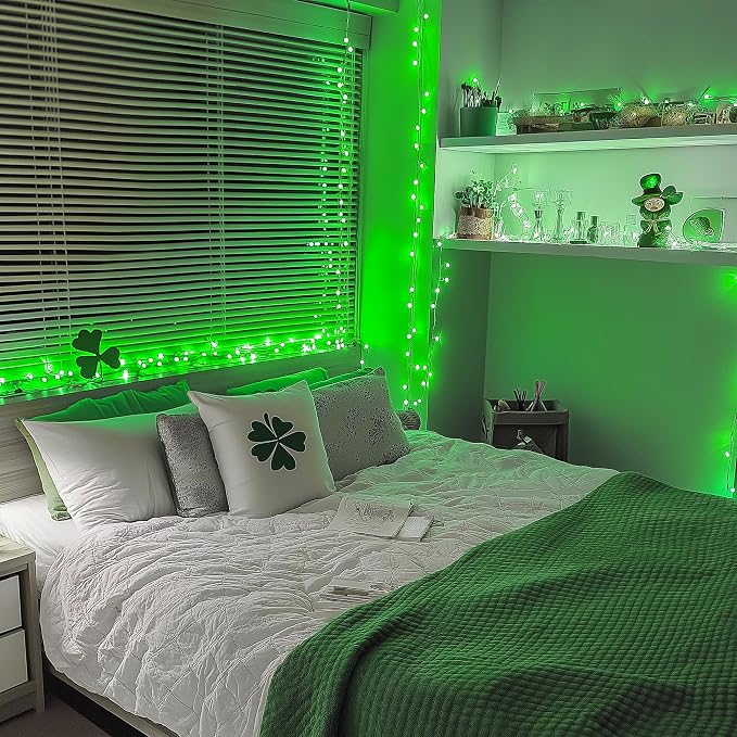 JMEXSUSS Green Christmas Lights Indoor Plug in, 150 LED Connectable String - Image 3