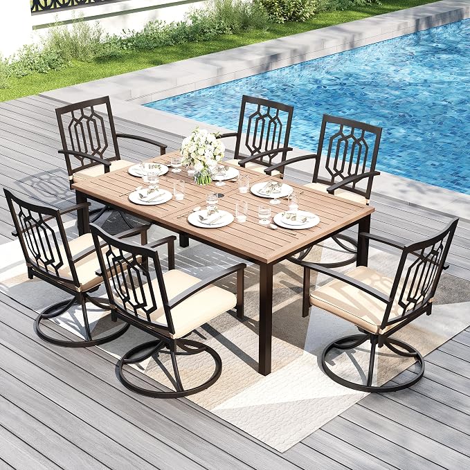 PHI VILLA 7 Pieces Outdoor Dining Set - Image 2
