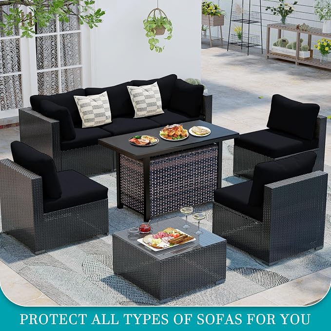 14 Pcs Stretch Patio Cushion Covers, Outdoor Couch Covers Replacement, Outdoor - Image 4