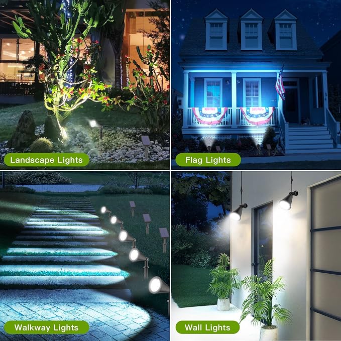 MEIHONG Solar Spot Lights for Outside, Waterproof Solar Spot Lights Dusk to Dawn - Image 3
