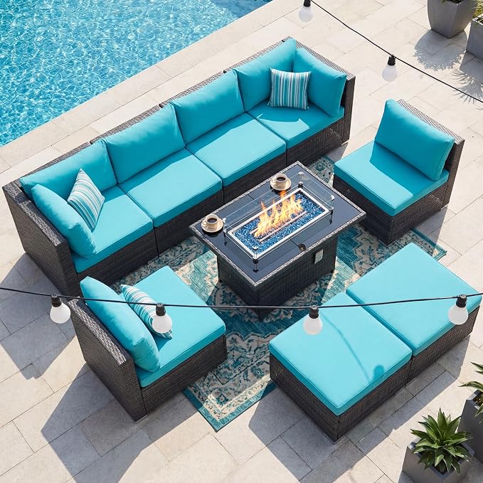 NICESOUL Big Size 9 Piece Patio Furniture Set - Image 2
