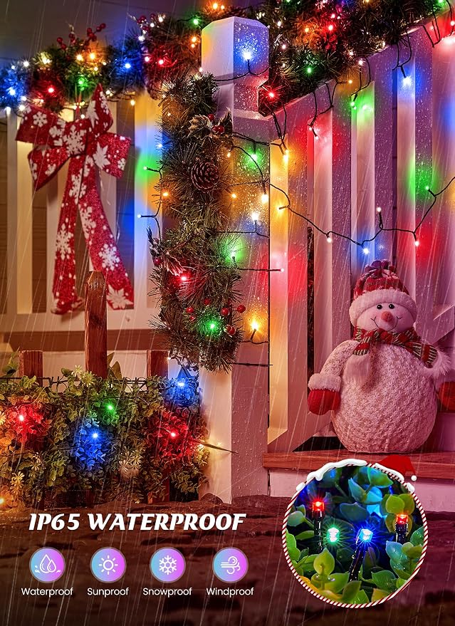 Brightown 2 Pack Solar Christmas String Lights Outdoor, Total 144Ft 400 LED - Image 5