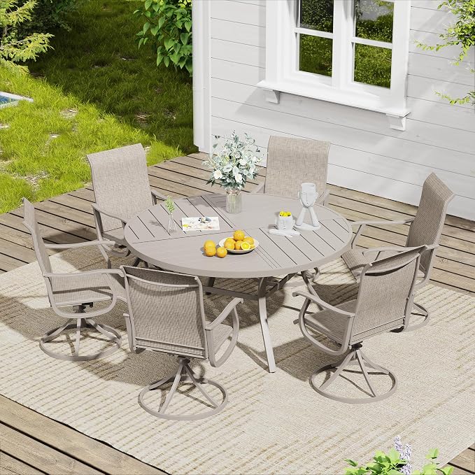 VICLLAX 47.2" Round Outdoor Table, Patio Dining Table - Image 4