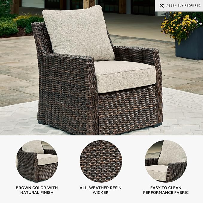 Signature Design by Ashley Brook Ranch Casual Nuvella Weather Resistant Fabric - Image 4