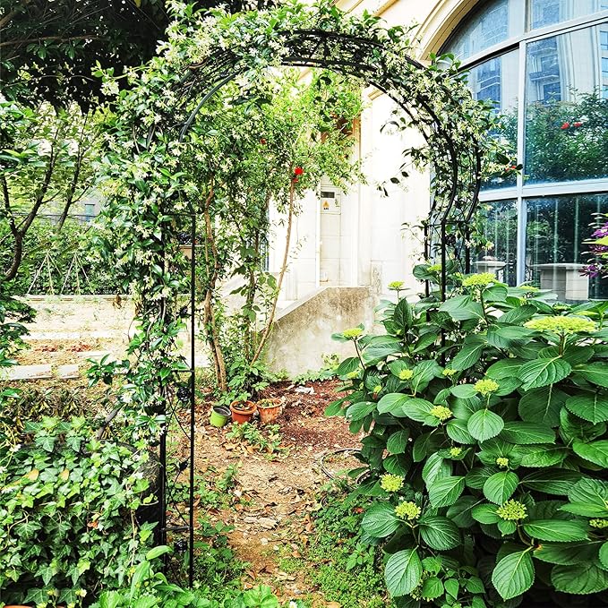 Giantex 2 Half Garden Arch Trellis, 8.2 FT Metal Garden Arbor, 6 Sizes - Image 3
