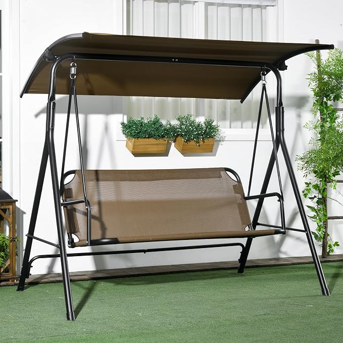 Outsunny 3-Person Porch Swing - Image 2
