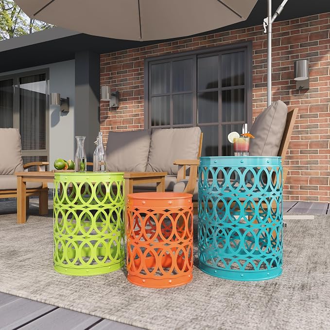 Deco 79 Metal Side End Accent Table Indoor Outdoor Nesting End Table - Image 8