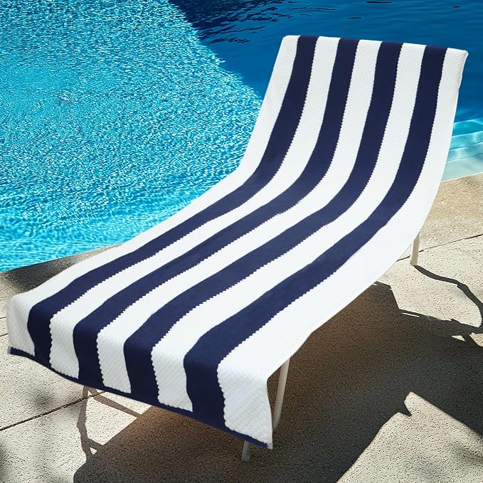 COTTON CRAFT Beach Lounge Chair Cover – 2 Pack Euro Spa Waffle Terry Towel - Image 5
