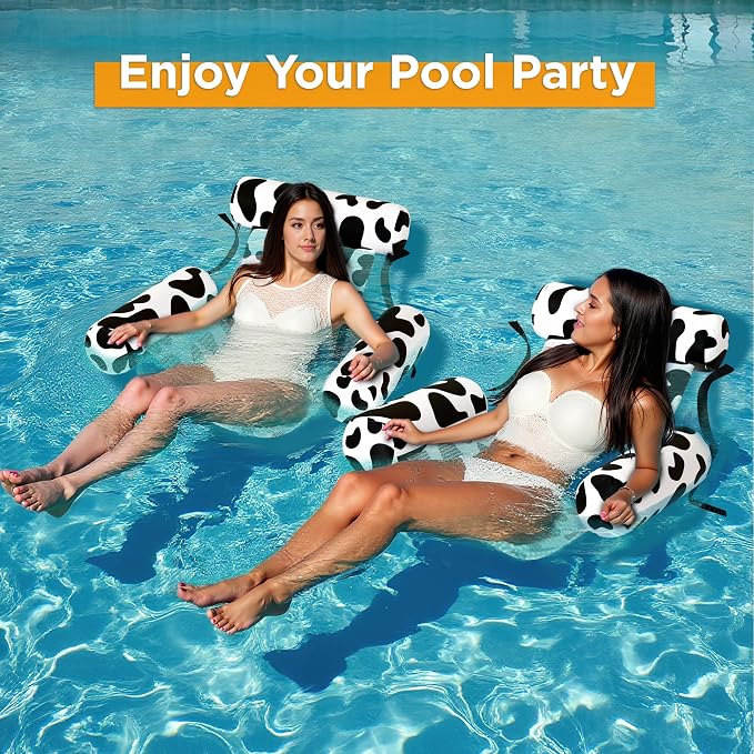 Funscape Pool Floats Chairs Adult, 2 Packs Heavy Duty Inflatable Swimming Pool - Image 7