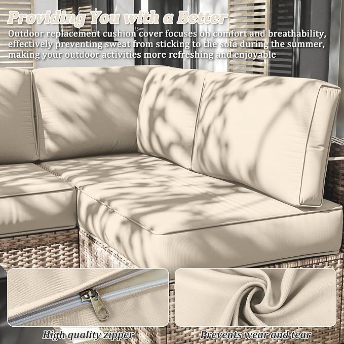 14 Pcs Outdoor Cushion Slipcovers Outdoor Patio Cushion Covers Replacement - Image 4