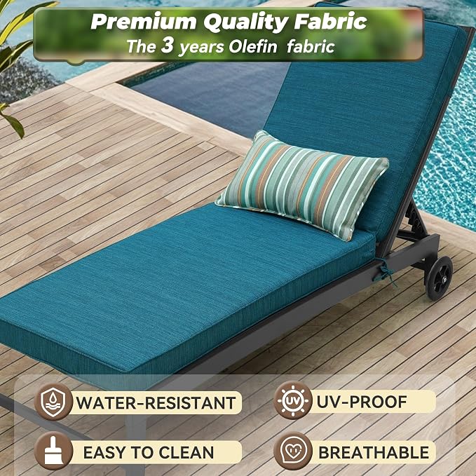 Outdoor Chaise Lounge Cushions, Olefin Lounge Cushion, Rainproof Color - Image 4