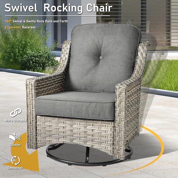 HOOOWOOO 5 Piece Patio Furniture Conversation Sets - Image 3