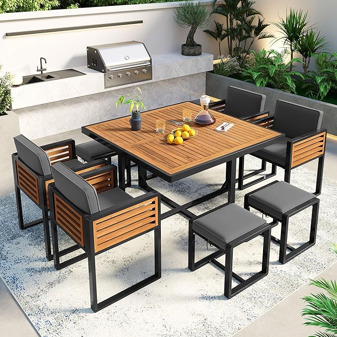 Merax 9 Pieces Outdoor Dining Set by Merax
