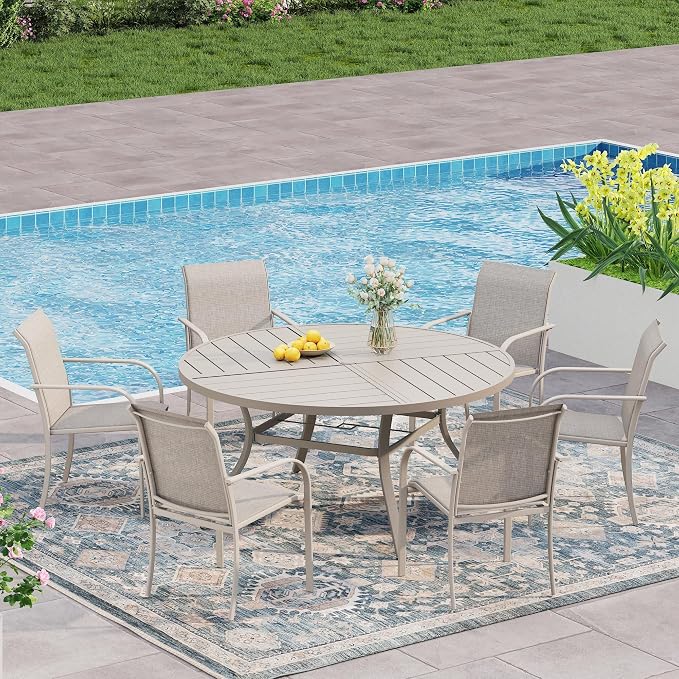 VICLLAX 7 Pieces Patio Outdoor Dining Set by HOME