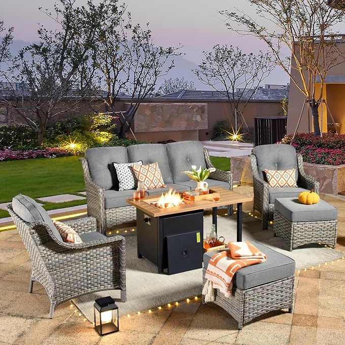 HOOOWOOO 6 Piece Patio Furniture Sets by DesignforBetterLife