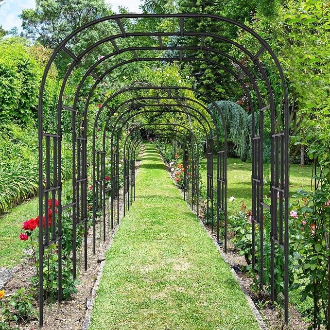 DoCred Garden Arch Trellis for Climbing Plants, 87 Inch Large Garden Trellises - Image 8