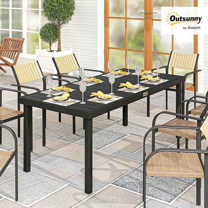 Outsunny 75" x 35" Outdoor Dining Table - Image 2