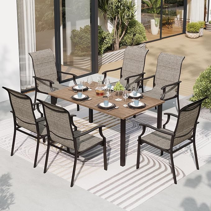 7 Piece Outdoor Dining Set for 6, Outdoor Table and Chairs Set for 6 - Image 8