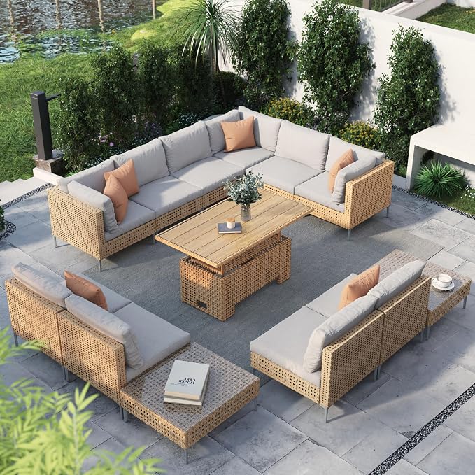 Grand patio 13-Piece Wicker Patio Furniture Set by GrandPatio