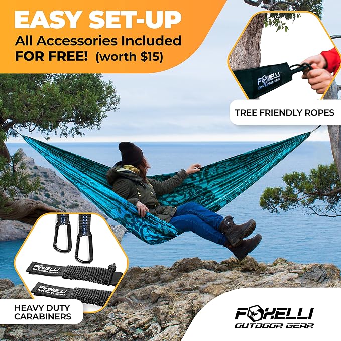 Foxelli Camping Hammock – Ultralight Hammock - Image 2