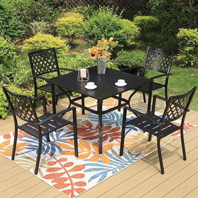 PHI VILLA 5 Pieces Patio Dining Set - Image 5
