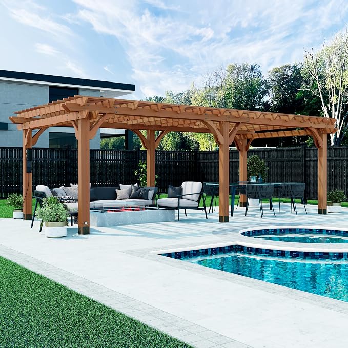 Backyard Discovery Beaumont 24' x 12' Traditional Cedar Wood Pergola Kit by BackyardDiscovery