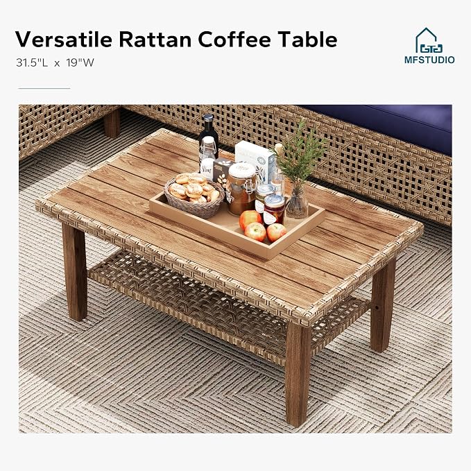 MFSTUDIO Wicker Patio Furniture Set, L Shaped Outdoor Couch Set, Rattan Outdoor - Image 5