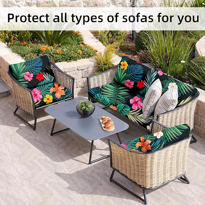 8Pcs Stretch Patio Cushion Covers, Outdoor Couch Covers Replacement, Outdoor - Image 6