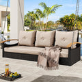 YITAHOME Porch Swing with Cushion 3-Seats Front Hanging Wicker Swing Rattan by YITAHOME
