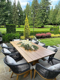 PURPLE LEAF 9 Pieces Patio Dining Set Wicker Outdoor Furniture Rectangular by PURPLELEAF