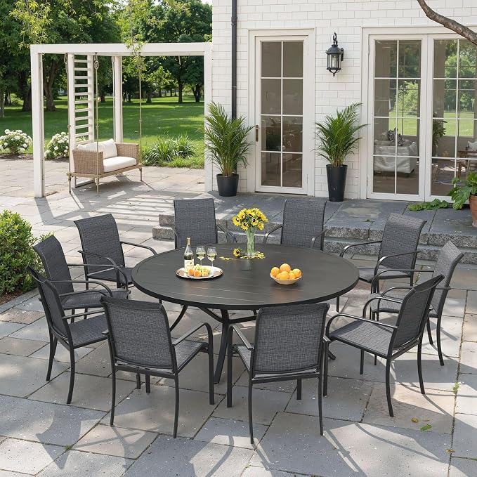 VICLLAX 11 Pieces Patio Outdoor Dining Set by HOME