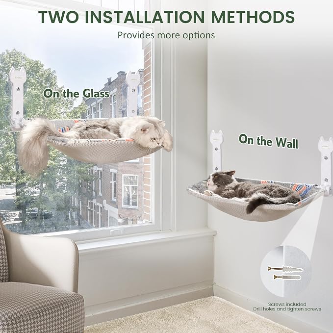 2 Pack Cat Window Perch, Glow in The Dark Foldable Cat Hammock - Image 7