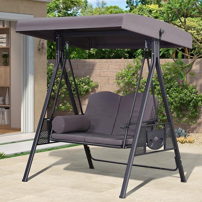 PURPLE LEAF Outdoor Patio Porch Swing - Image 2