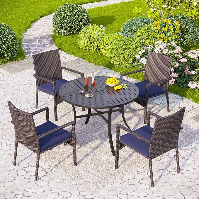 PHI VILLA 5 Piece Patio Dining Table Set by PHIVILLAThepioneerofcomfortablehouseholdsupplies