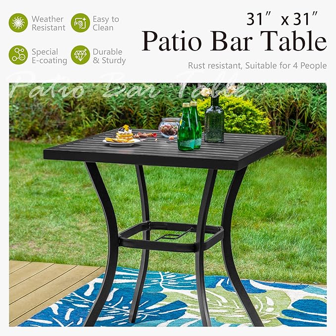 Sophia & William Outdoor Bar Set, Patio Bar Table and Chairs Set, Counter - Image 5