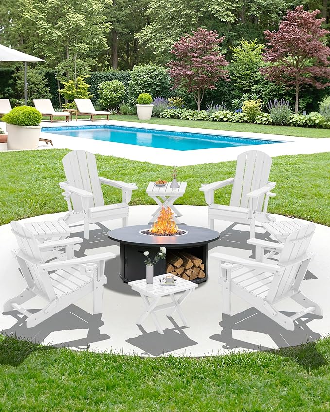 SERWALL Portable Folding Adirondack Table, HDPE Material Outdoor End Table - Image 11