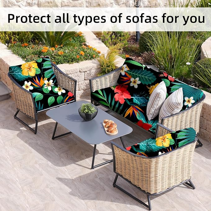 8Pcs Stretch Patio Cushion Covers, Outdoor Couch Covers Replacement, Outdoor - Image 4
