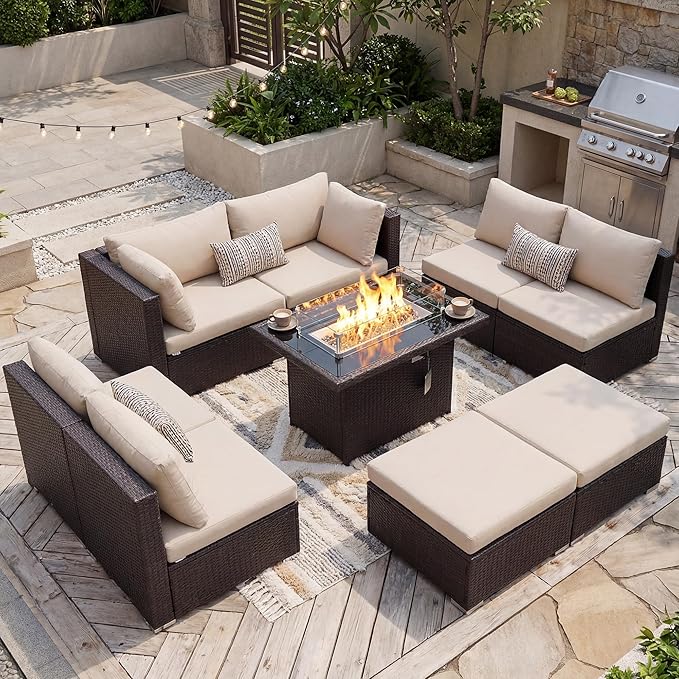 NICESOUL 29.3'' High Back Outdoor Patio Sectional Furniture by NICESOUL