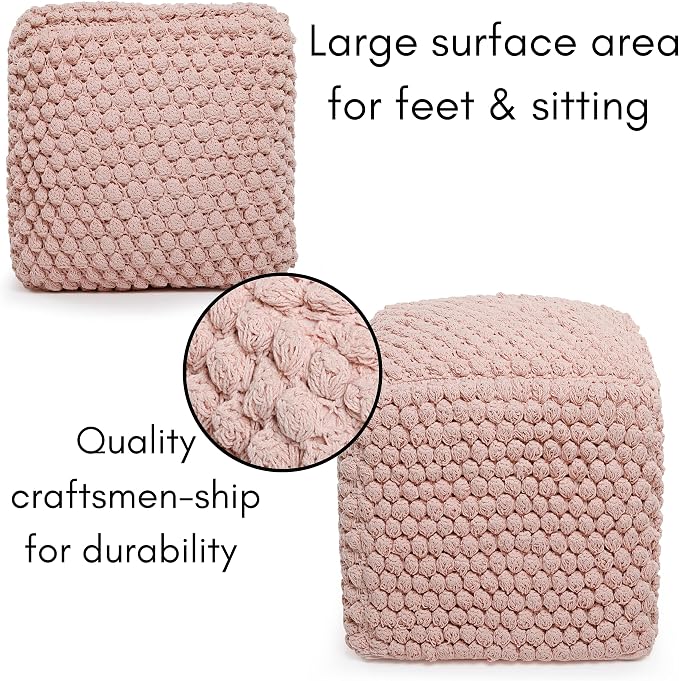 BIRDROCK HOME Buds Pouf Foot Stool Ottoman - Image 7