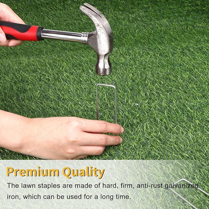 HongWay 240 Pack 4 Inch Landscape Staples, Garden Staples 12 Gauge Galvanized - Image 5