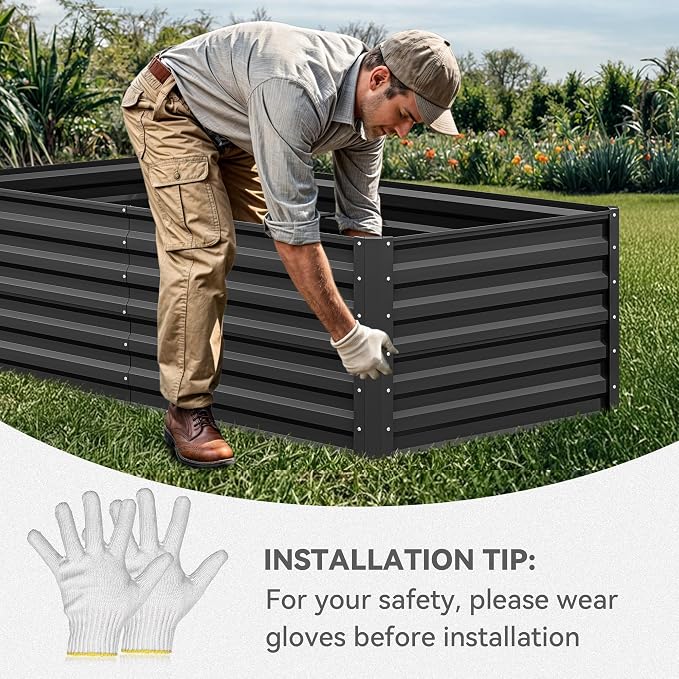 YITAHOME 6x3x2ft Outdoor Raised Garden Bed Kit, Large Metal Patio Planter Box - Image 4