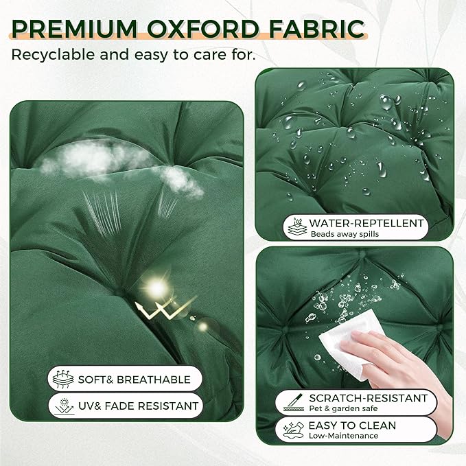 Porch Swing Cushions 60 Inch, Waterproof Patio 2 3 Seater Replacement - Image 2