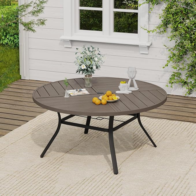 VICLLAX 53" Round Outdoor Table, Patio Dining Table - Image 2