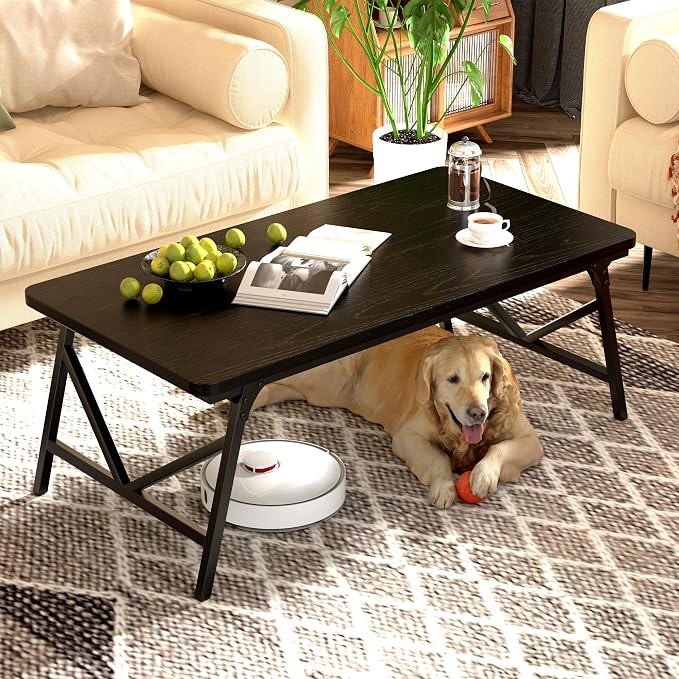 Folding Coffee Table, No Assembly Low Coffee Table, Floor Table Desk by Unknown