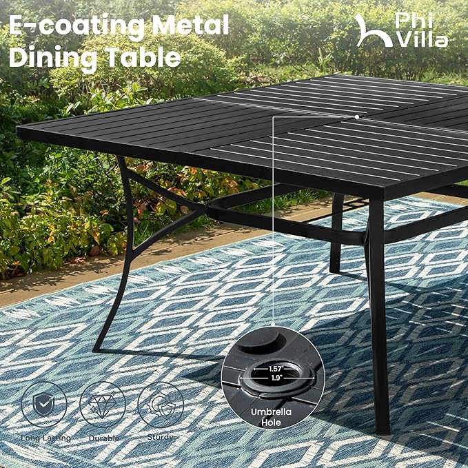 PHI VILLA 9 Pcs Patio Dining Set - Image 6