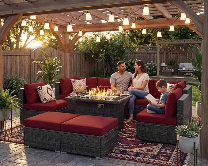NICESOUL 9 Piece Extra Large Outdoor Patio Furniture Set - Image 3