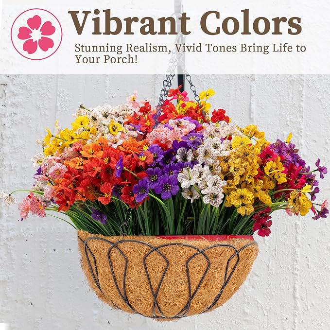 24 Bundles Artificial Flowers for Outdoors/Indoors, Fake Flowers Plants for - Image 5