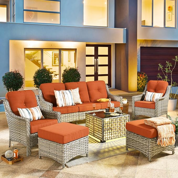 HOOOWOOO 6 Piece Patio Furniture Conversation Sets by DesignforBetterLife