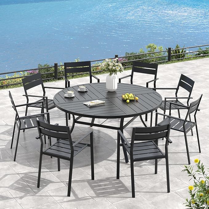VICLLAX 53" Round Outdoor Table, Patio Dining Table - Image 7